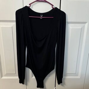 Black Long Sleeve square neckline Bodysuit